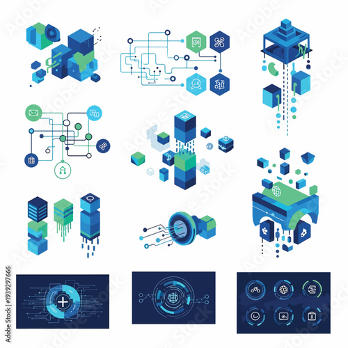 3D Isometric Infographics Elements