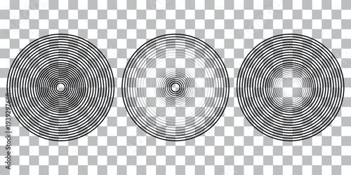 Sunburst element. Radial stripes background. Sunburst icon collection. Retro sunburst design. Vector illustration. Abstract line circle vector background.