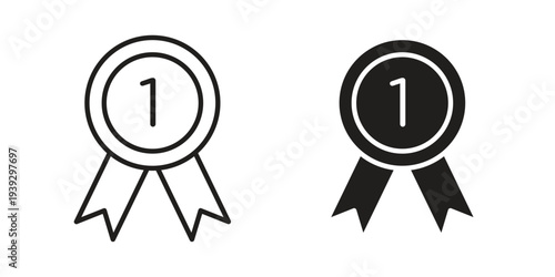Number one medal icons for templates, web design and infographics