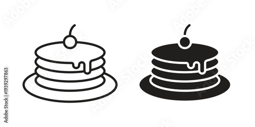 Pancake icons for templates, web design and infographics