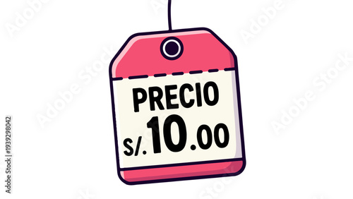 Cartoon retail price tag icon