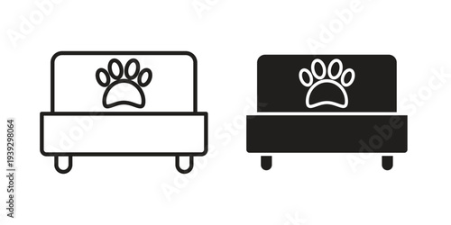 Pet bed icons for templates, web design and infographics