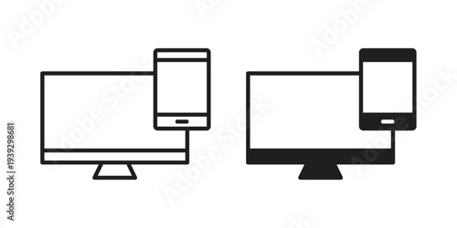 Responsive icons for templates, web design and infographics