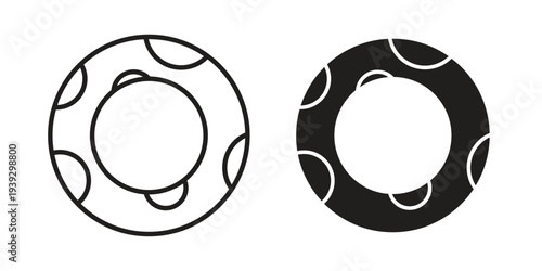 Rubber ring icons for templates, web design and infographics