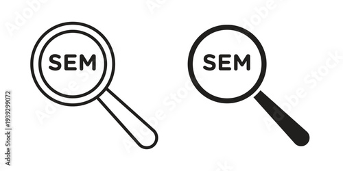 SEM icons for templates, web design and infographics