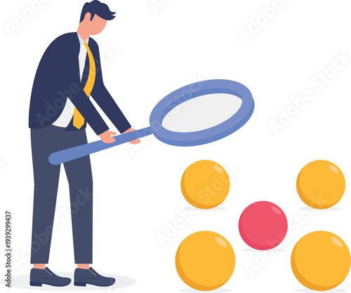 Businessman Searching for Strategic Core Target