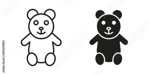 Teddy bear icons for templates, web design and infographics
