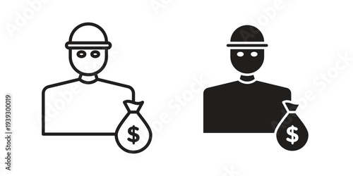 Thief icons for templates, web design and infographics