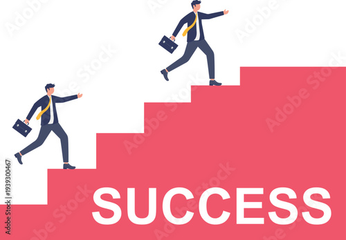 Professional Walking Stairs Towards Career Success