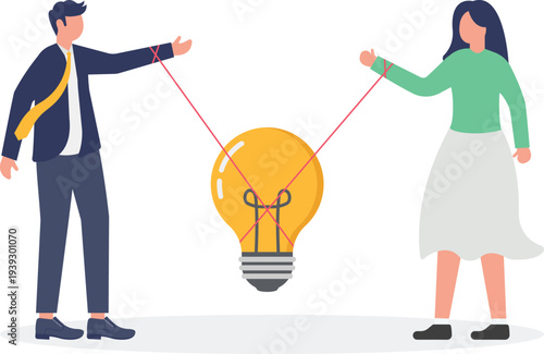 Couple Breaking Creative Idea Connection
