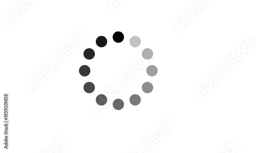 Circular Loading Spinner Icon with Progress Indication on White Background
