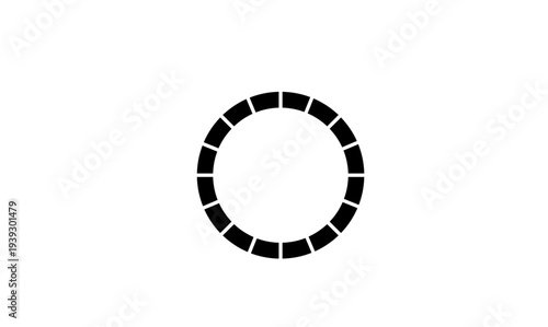 Loading Icon with Segmented Black Circle on White Background - Digital Progress Indicator