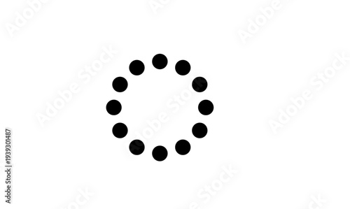 Black Dots Loading Spinner Progress Indicator Icon