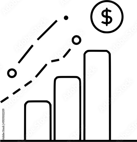 Coin Launch Startup Growth Line Icon