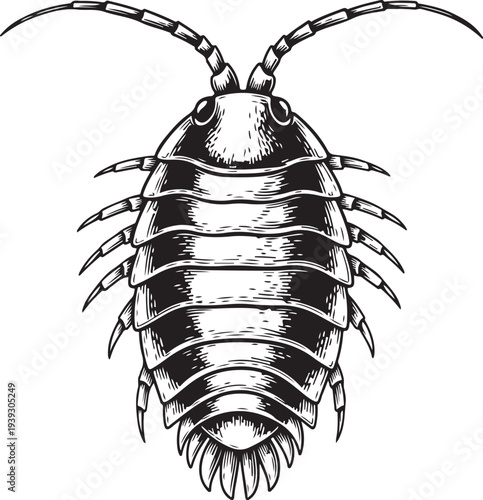 trilobite hand drawn simple sketch vector illustration