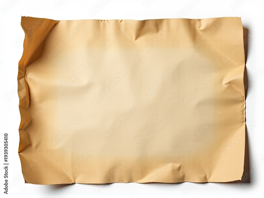 Obraz premium A simple piece of brown paper lies flat on a white surface