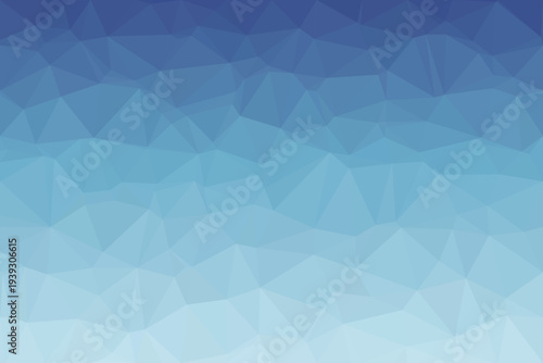 A calming low poly geometric pattern presents a refreshing gradient shifting from deep blue to light sky blue
