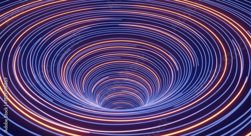 Long Exposure Star Trails in Night Sky.