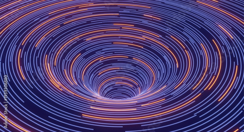 Long Exposure Star Trails in Night Sky.