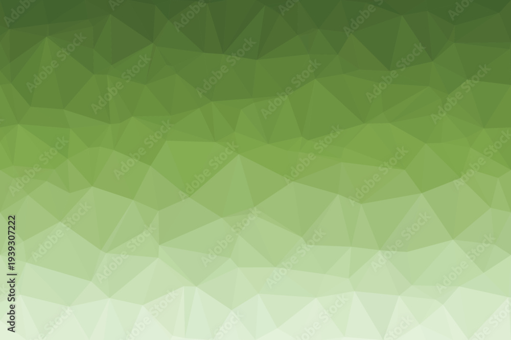 Obraz premium A captivating low poly geometric pattern displays a soothing gradient from dark to light green hues