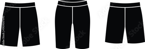 Shorts silhouettes illustration vector fashion apparel garment design graphics, clothing concept, black and white creative art collection