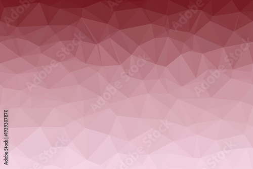 A captivating mosaic of triangular shapes gradually changes from deep crimson to a delicate soft pink