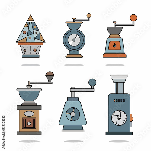 Vintage Coffee Grinders Set