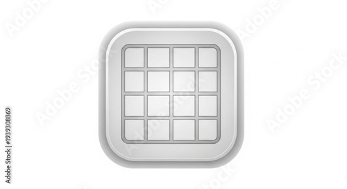 Close-up of a Modern White Square Button.