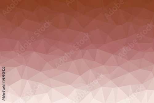 A mesmerizing low poly geometric pattern features a gradient from rich reddish brown to soft pale beige