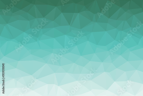 A refreshing low poly geometric design features a smooth gradient from deep teal to a light aqua color