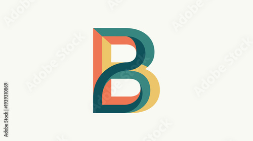 A stylized letter B with colorful layers, embodying modern artistic trends that reflect creativity, design, and the power of branding in today's world.