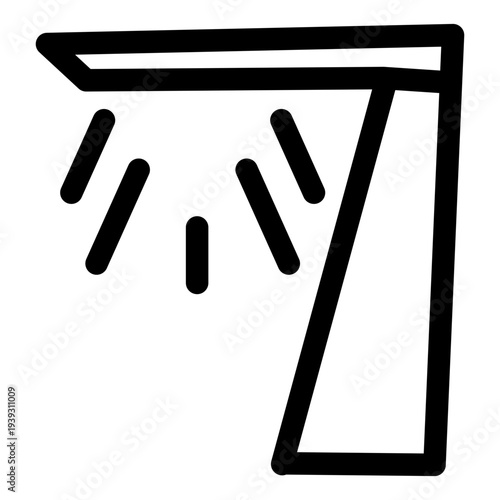 Hand drawn desk lamp illustration in minimal doodle style. Simple table lamp icon with clean outline suitable for office workspace themes, home office graphics, productivity concepts, interior design 