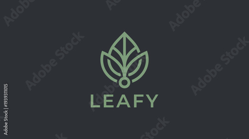 An elegant logo inspired by leafy designs highlighting nature’s element, emphasizing freshness and greenery, suitable for organic products or eco brands.