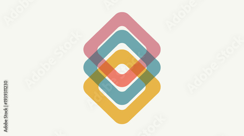 An artistic representation of linked diamonds in vibrant colors, showcasing a modern and stylish design approach to logo creation, embodying creativity and elegance.