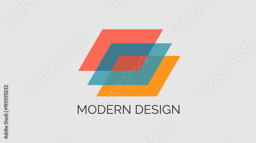 A contemporary logo design featuring overlapping geometric shapes in various vibrant colors, emphasizing modern aesthetics and artistic expression.