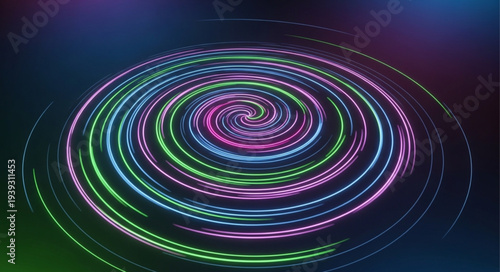 Colorful Light Ripples on Water Surface at Night.