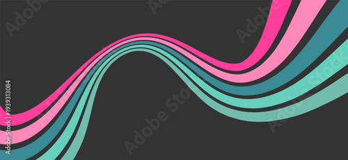 Abstract wave patterns in vibrant gradient colors against a dark background