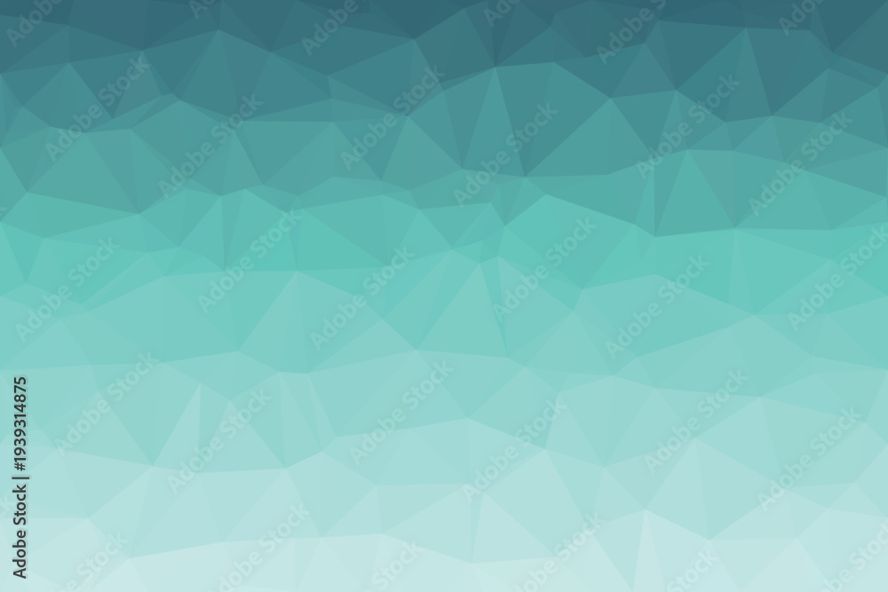 Obraz premium Cool teal and aqua blue colors softly transition across a geometric polygonal surface, presenting a refreshing visual