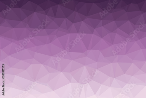 Elegant polygonal pattern displays a smooth gradient moving from rich deep purple to soft pale lavender