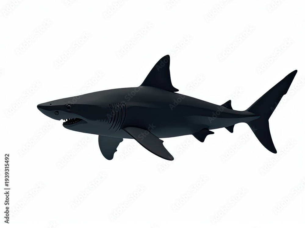 Obraz premium A black shark soars through the air