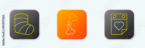 Set line Gypsum, Human broken bone and Doctor appointment icon. Vector