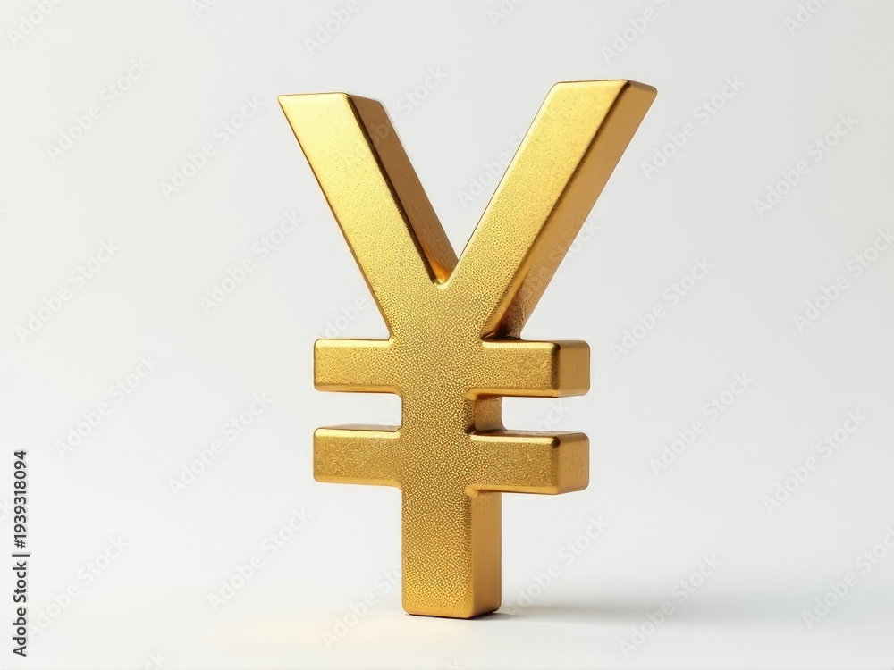 Obraz premium A shiny gold currency sign on a plain background, ideal for financial and economic illustrations