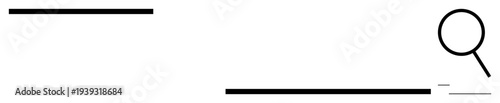 Horizontal search bar aligned with magnifying glass signifying search, inquiry, or knowledge exploration. Ideal for web design, online tools, research, minimalism, technology trends, simplicity