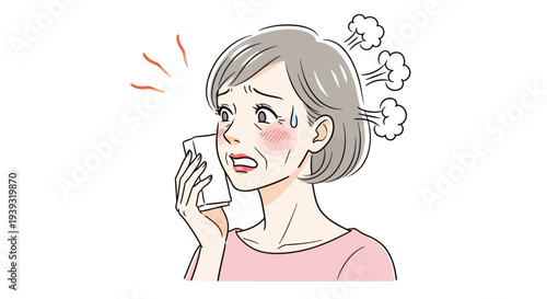 Woman experiences Emotions while talking on Phone with Angry Expressions