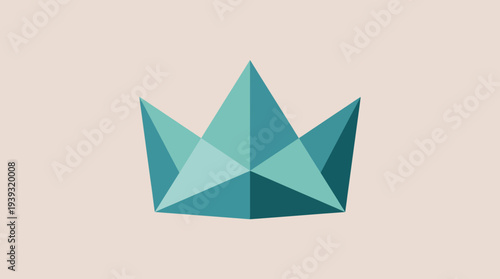 The image illustrates a geometric crown design that embodies modernity and elegance, suitable for branding luxury products or services.