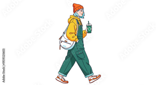 Person Walking Down Street Wearing Green Pants Holding a Bag