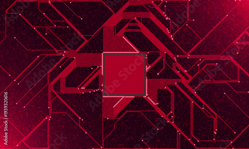 AI Artificial Intelligence chipset on circuit board in futuristic concept suitable for future technology artwork, Web Banner Abstract background, High tech technology geometric and connection system