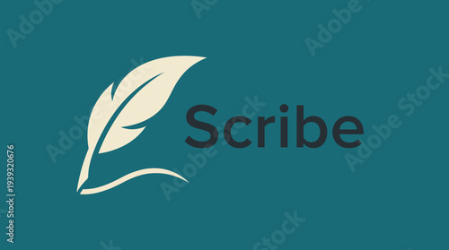 This minimalist image features a beautifully rendered feather, symbolizing writing, creativity, and inspiration against a soothing teal background—perfect for brands in literature.