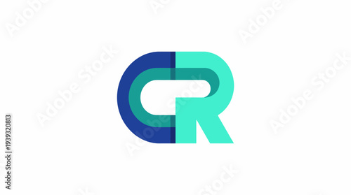 A creatively designed stylized logo featuring geometric shapes that combine elements of blue and teal colors, ideal for branding, marketing, or digital platforms.
