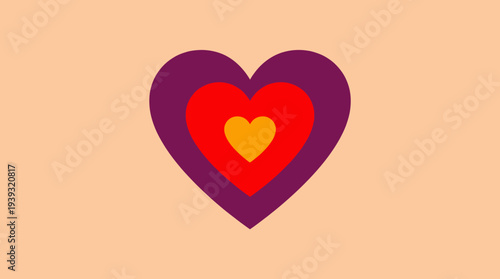 This image features a collection of concentric hearts in various vibrant colors, symbolizing love and emotional connection, created in a playful, artistic style.